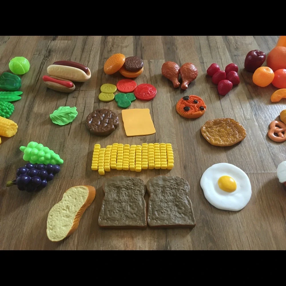 Lot Of Plastic Play Food With Shopping Basket - Picture 5 of 13